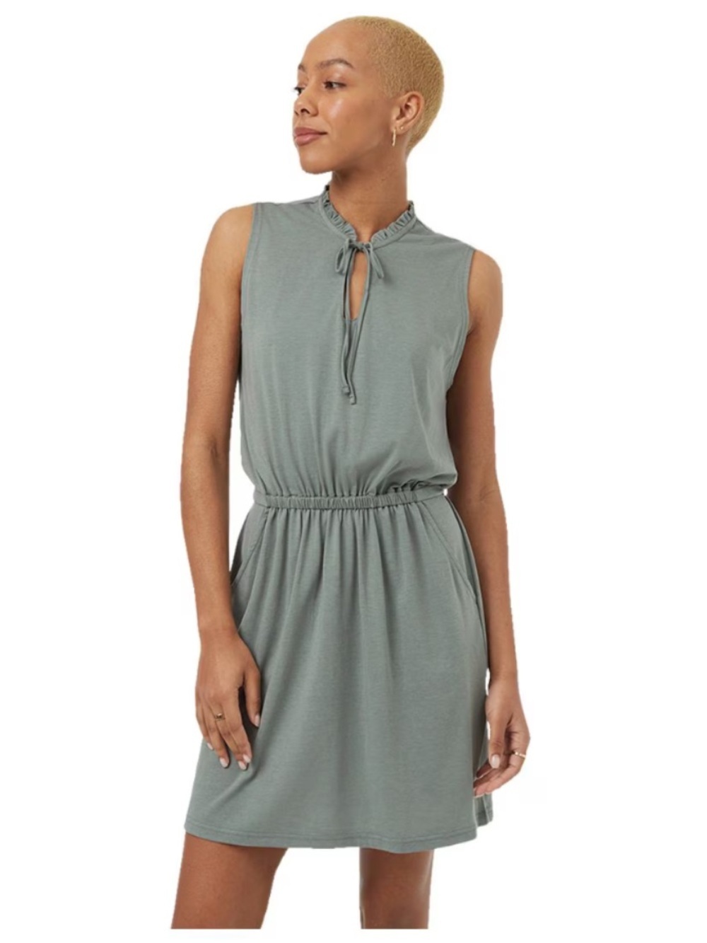 New Tentree women's Arden summer sleeveless dress sage green size M with pockets